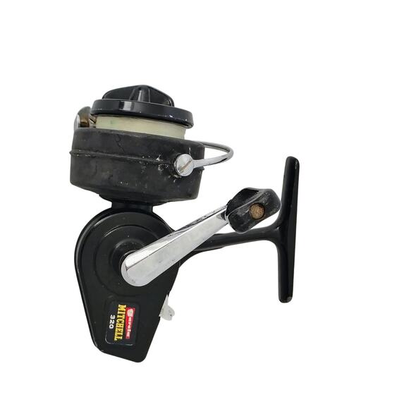 Mitchell Other - Garcia Mitchell 320 Black Metal Spinning Fishing Reel France 0417539 Brevette